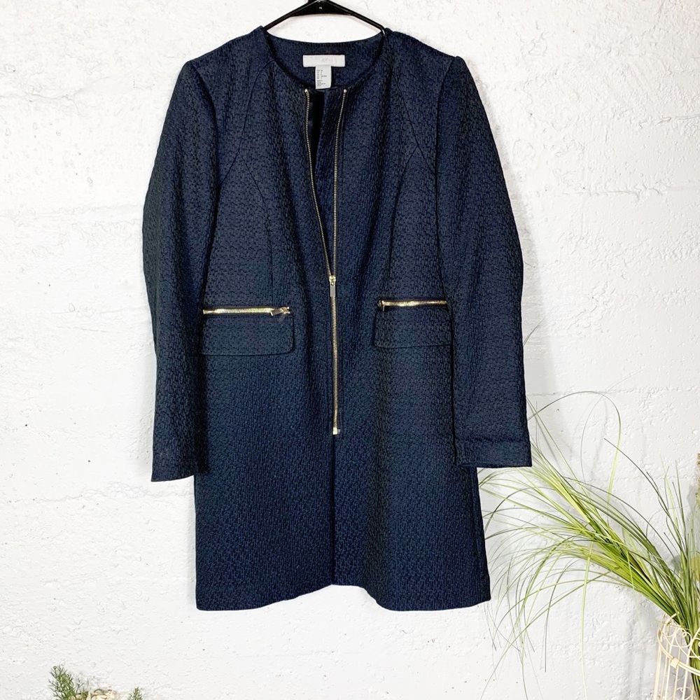 H&M Long Coat Front Zipper